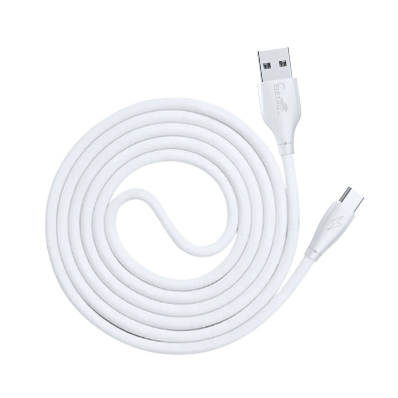 Carregador 5.1A com 2 Portas USB + Cabo Tipo-C - Eletromex - Rápido e Seguro