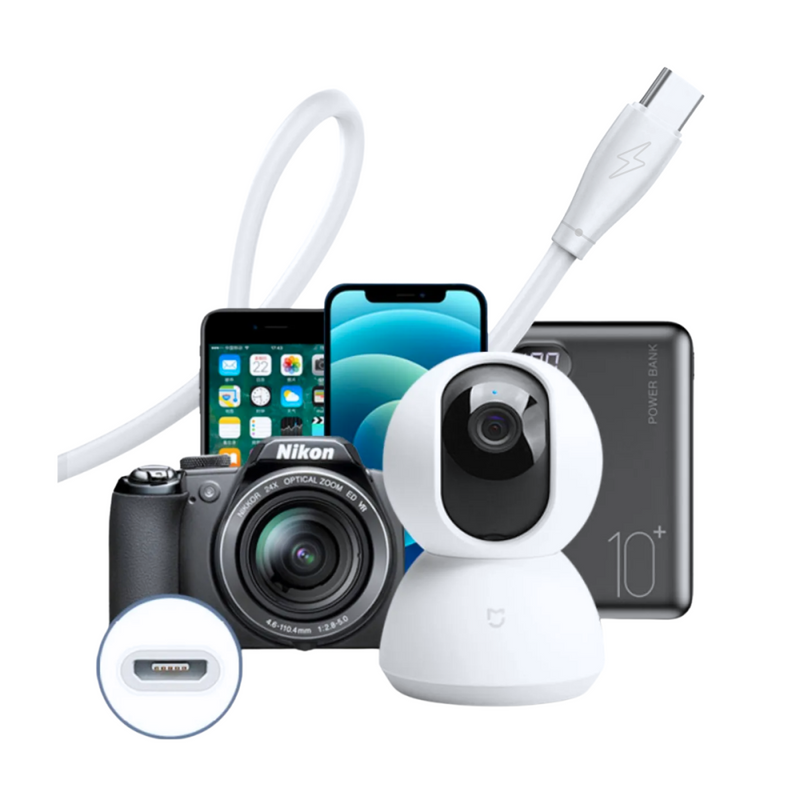 Carregador 5.1A com 2 Portas USB + Cabo Tipo-C - Eletromex - Rápido e Seguro