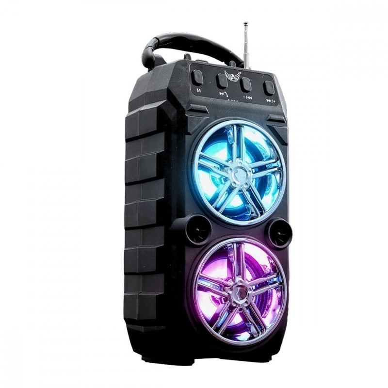 Caixa de Som Bluetooth 5W com Antena, Entrada P10 e Rádio FM