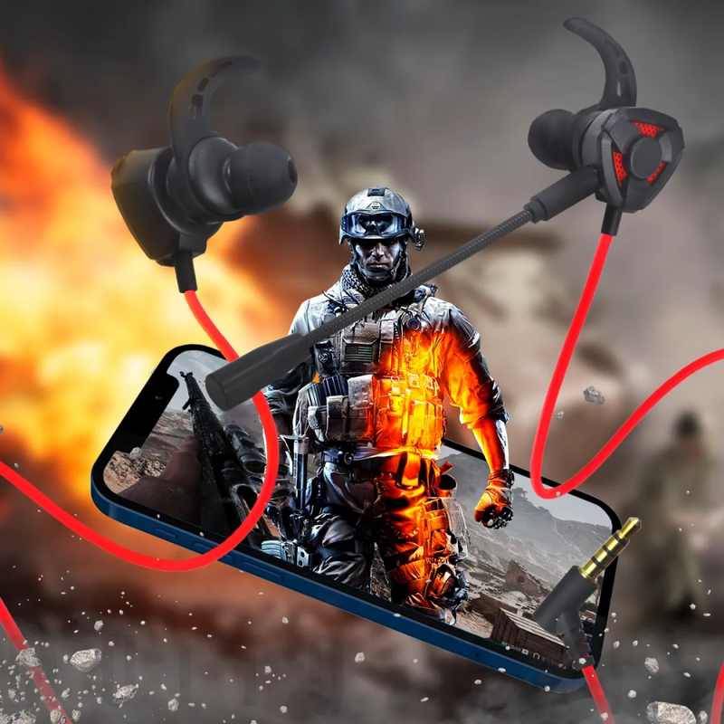 Fone de Ouvido Gamer Intra Auricular Headset com Microfone Para Celular e Computador Android / IOS