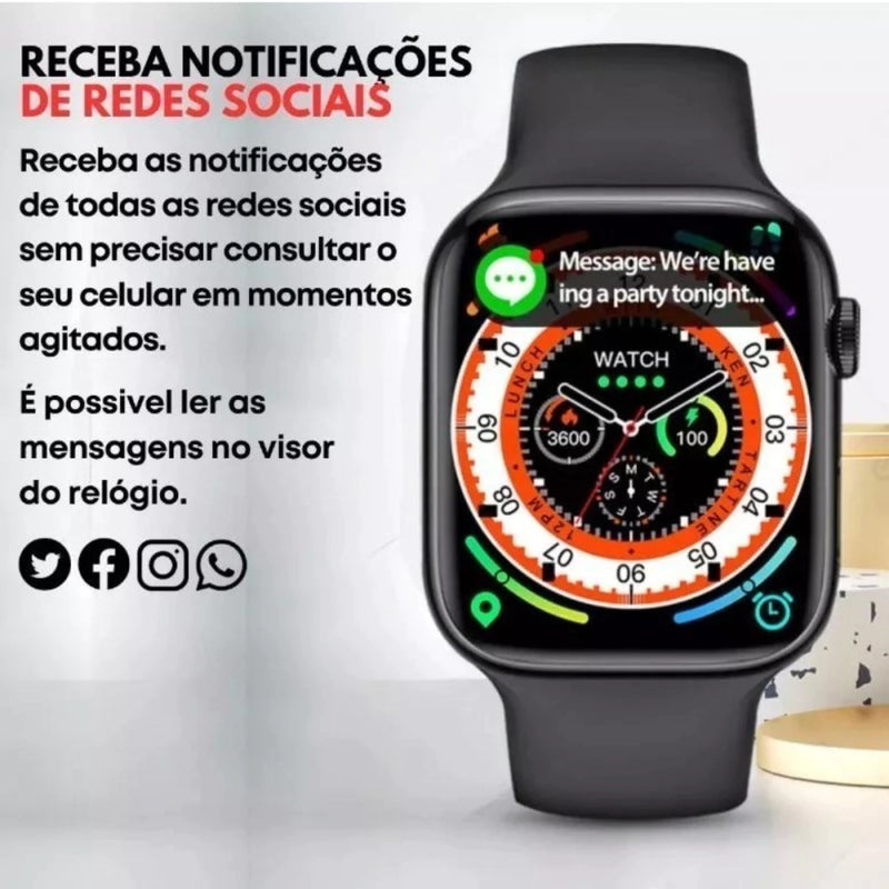 Relógio Inteligente Smartwatch 40mm com 02 Pulseiras Wearfit HW18
