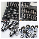 Kit Ferramentas Soquetes Maleta 53 Peças Completo Bits Catraca