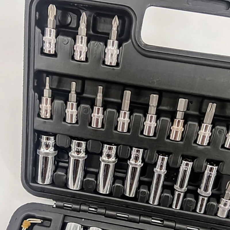 Kit Ferramentas Soquetes Maleta 53 Peças Completo Bits Catraca