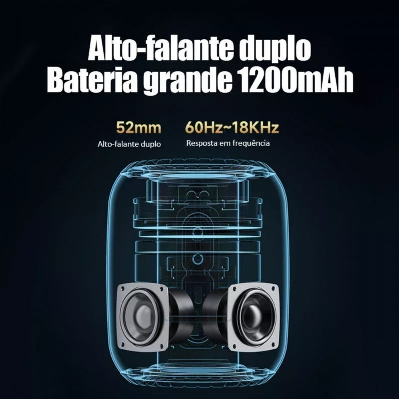 Caixa de Som Bluetooth Portátil À Prova D'agua 7W LED