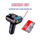 Carregador Transmissor Veicular com MP3 Player Bluetooth 5.1 RGB