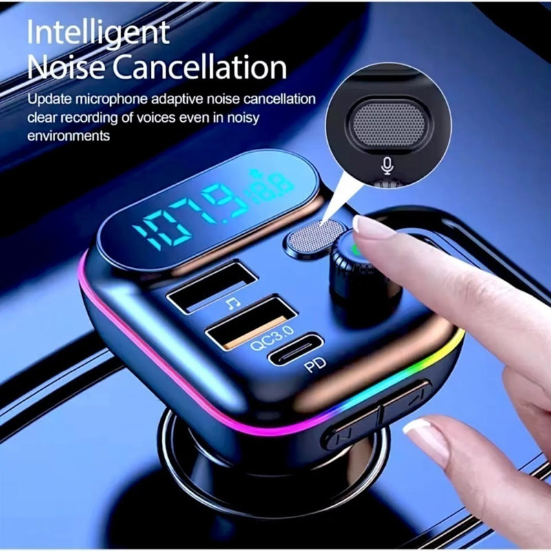 Carregador Transmissor Veicular com MP3 Player Bluetooth 5.1 RGB