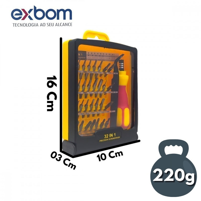 Jogo De Chaves 32 em 1 Multiuso com Estojo