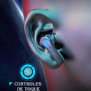 Fone Gamer In-Ear Bluetooth 5.0 - Áudio Imersivo, 10h Bateria, RGB e Cancelamento de Ruído