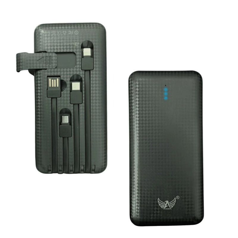 Carregador Portátil Power Bank 10000mAh com 04 Saídas USB / V8 / TIPO-C / Lightning