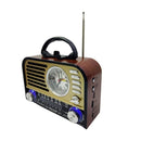 Caixa de Som Rádio Retro 3W Bluetooth 5.1 com Lanterna e Relógio