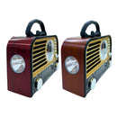 Caixa de Som Rádio Retro 3W Bluetooth 5.1 com Lanterna e Relógio