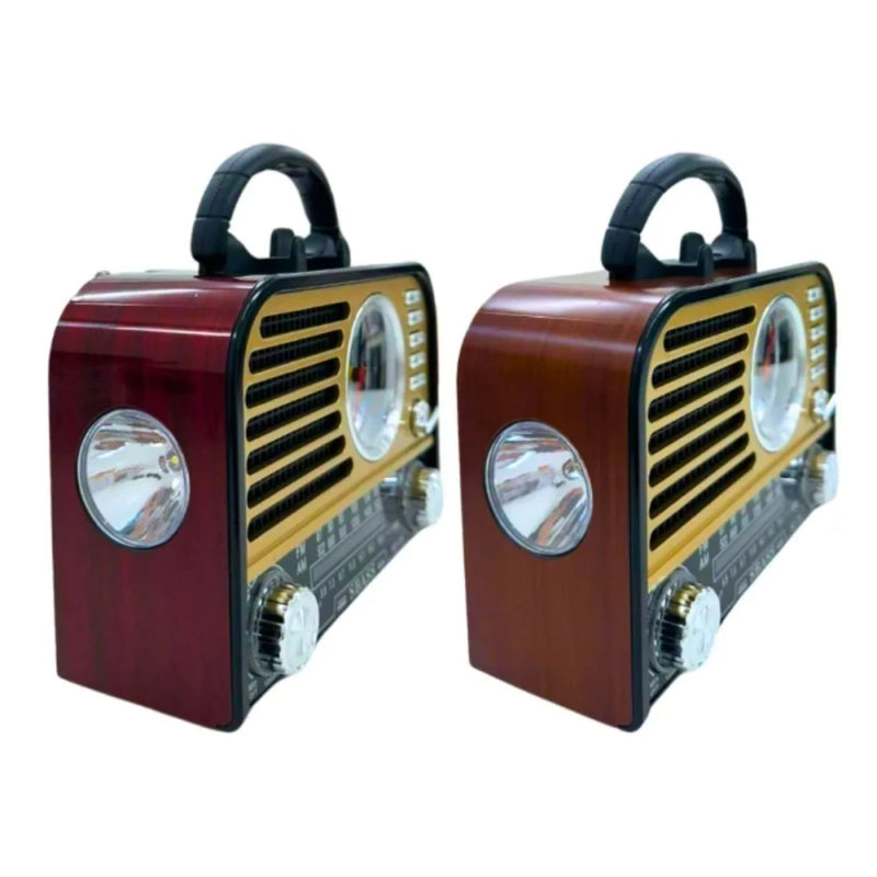 Caixa de Som Rádio Retro 3W Bluetooth 5.1 com Lanterna e Relógio