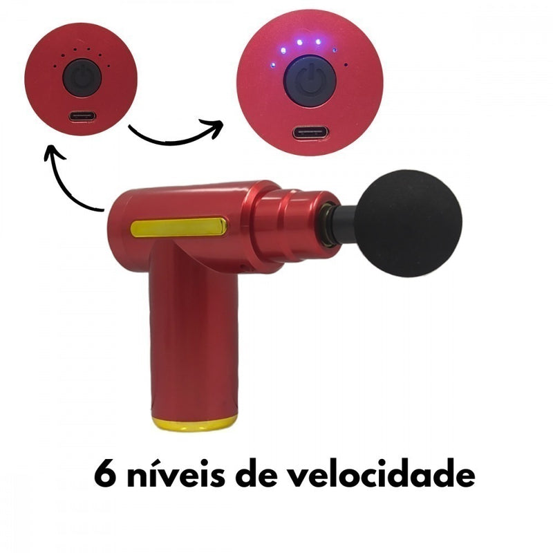 Massageador Elétrico Muscular Portátil Fascial Gun