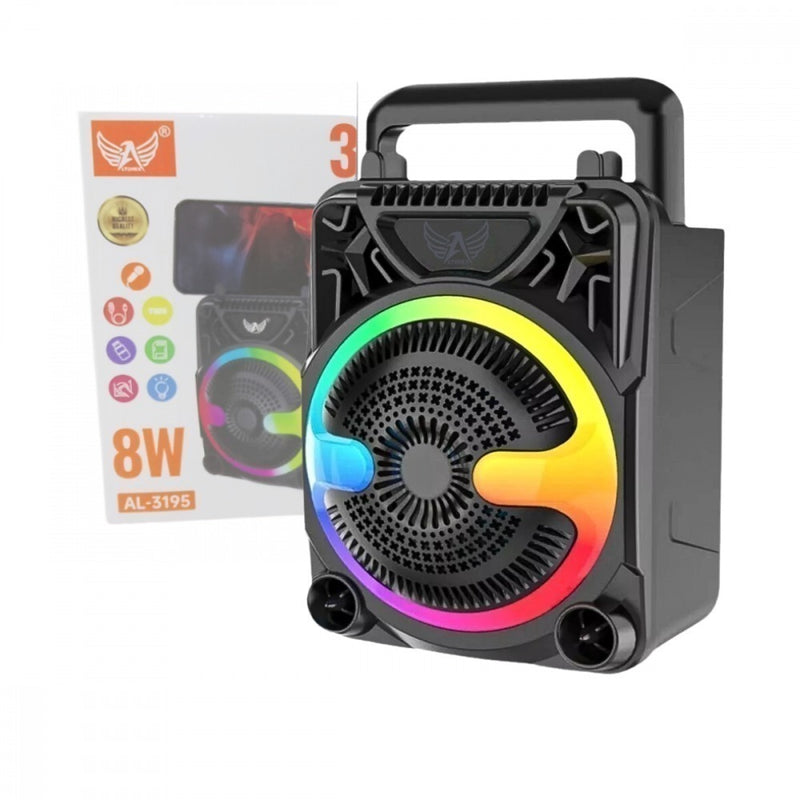 Caixa de Som Bluetooth LED RGB 8W Alta Qualidade com Entrada P10