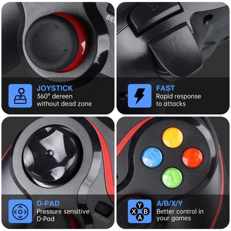 Controle Gamer Sem Fio com Suporte Celular Joystick Manete Bluetooth 2.4G Ovleng