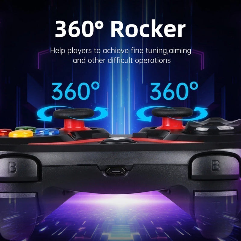 Controle Gamer Sem Fio com Suporte Celular Joystick Manete Bluetooth 2.4G Ovleng