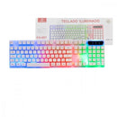 Teclado Gamer Branco Semi Mecânico LED RGB com Luz