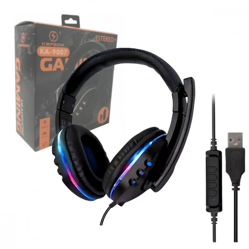 Fone Headset Gamer LED com Microfone