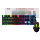 Kit Teclado e Mouse Gamer semi mecânico LED RGB Ergonômico