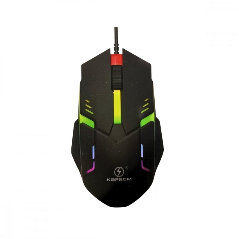Kit Teclado e Mouse Gamer semi mecânico LED RGB Ergonômico