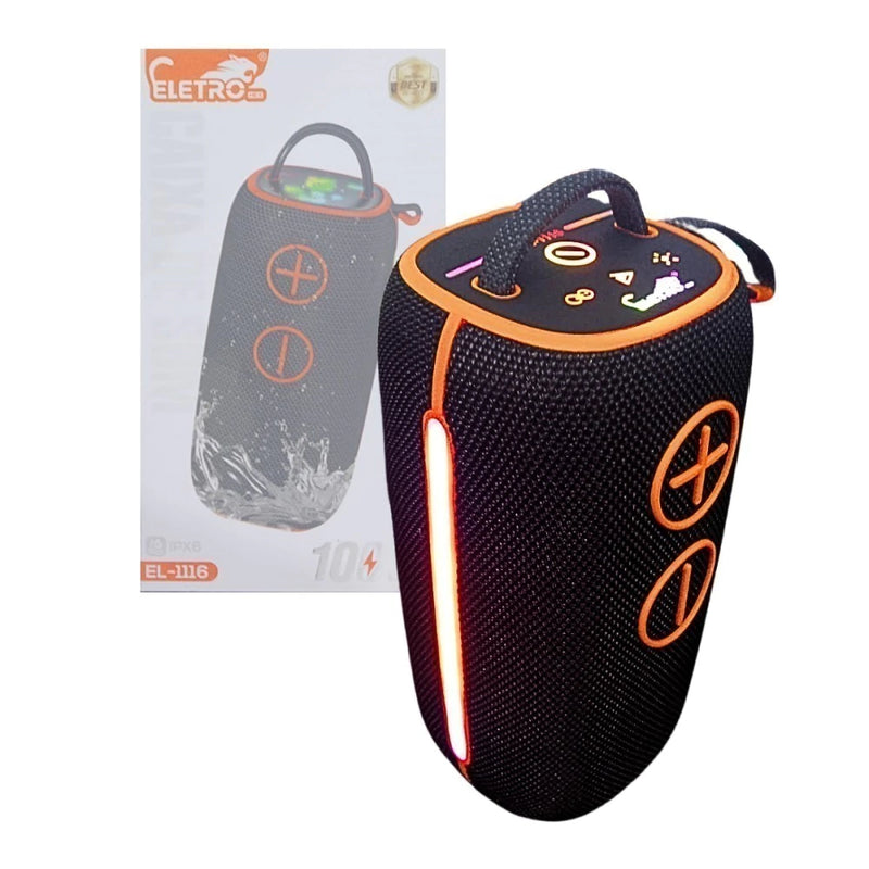 Caixa de Som Bluetooth Portátil LED 100W Prova D'água com Alça Ajustável.