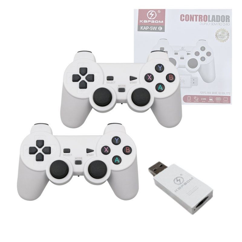Game Stick Retro Kapbom 25.000 Jogos + 2 Controles Sem Fio 2.4G – Plug & Play USB para TV Android"