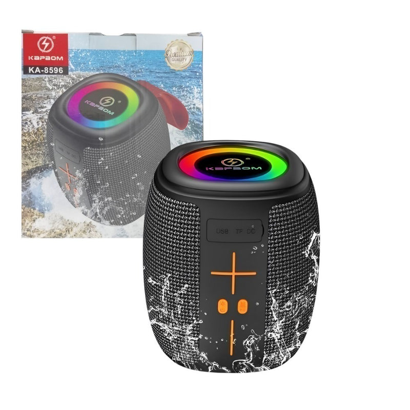 Caixa de Som Bluetooth Portátil 50W LED TWS Kapbom – Som Poderoso, Luzes Incríveis e Stereo Sem Fio!