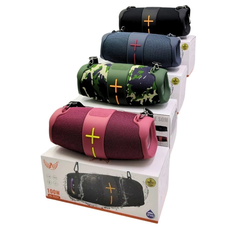 Caixa de Som Bluetooth Portátil com Alça – 100W PMPO, LED RGB