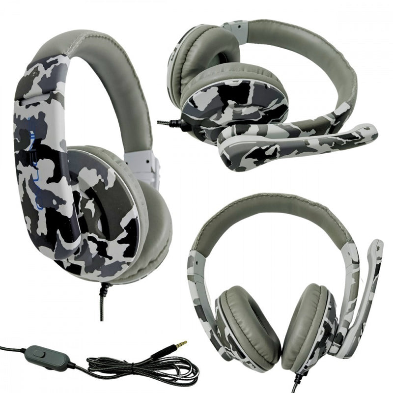 Fone De Ouvido Gamer Pro Headphone com Microfone P2 Camuflado Profissional