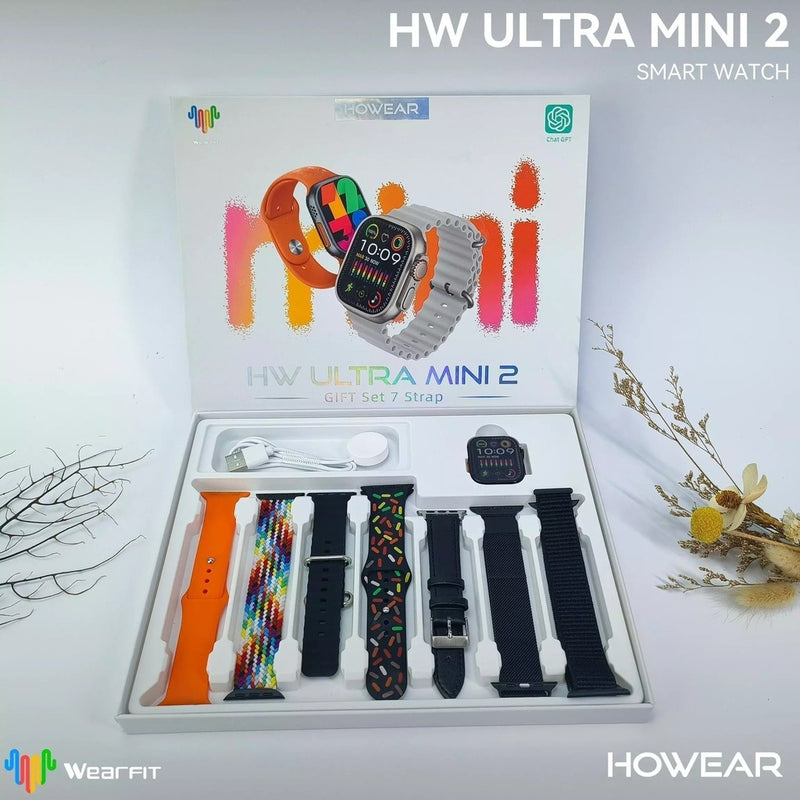 Smartwatch HW Ultra Mini 2 41mm 7 Pulseiras Série 9 Chat GPT