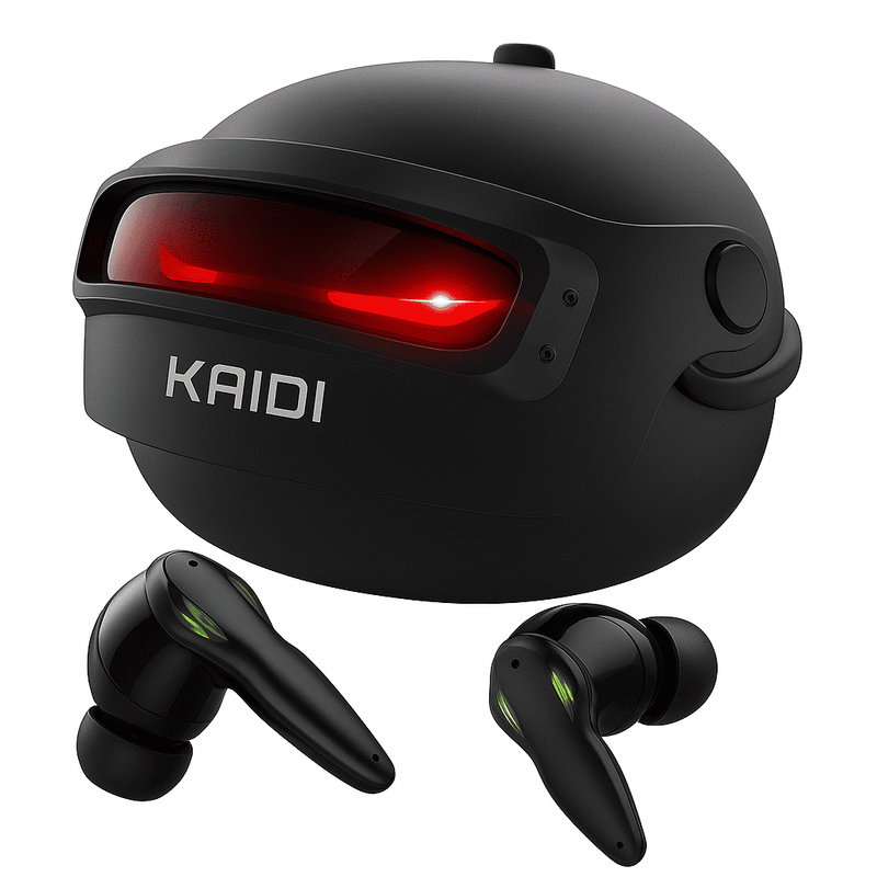 Fone de Ouvido Gamer Kaidi KD-777 Original Bluetooth 5.3 Sem Fio – Preto, Alta Qualidade de Som, Bateria até 30h, Estojo de Carga Tipo-C