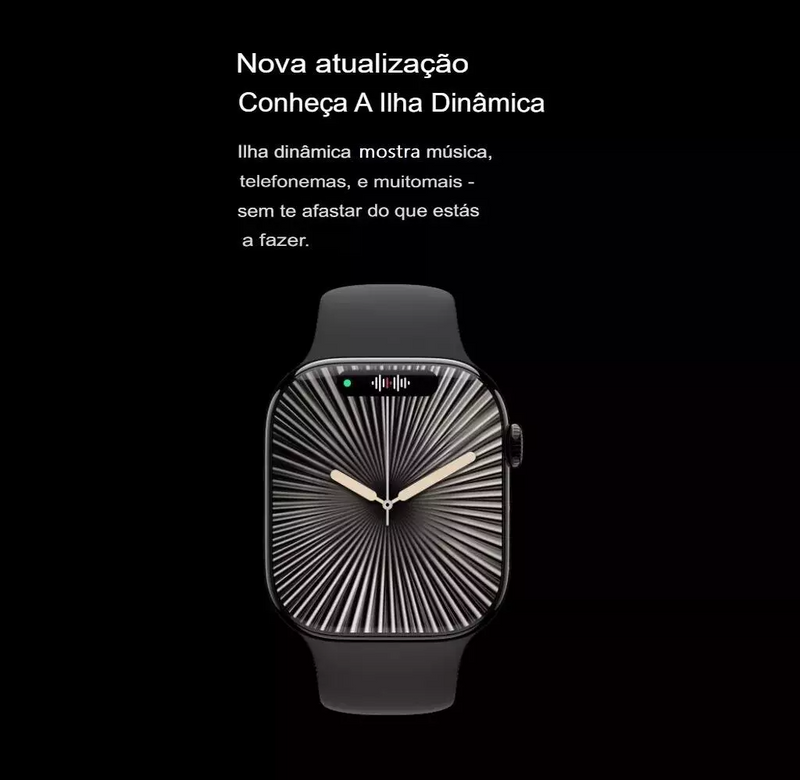 Smartwatch Microwear W10 Pro 2ª Geração 46mm AMOLED 2GB, ChatGPT, NFC, Chamadas, Ilha Dinâmica, Monitor Saúde, Compatível Android e iOS, Controle de M