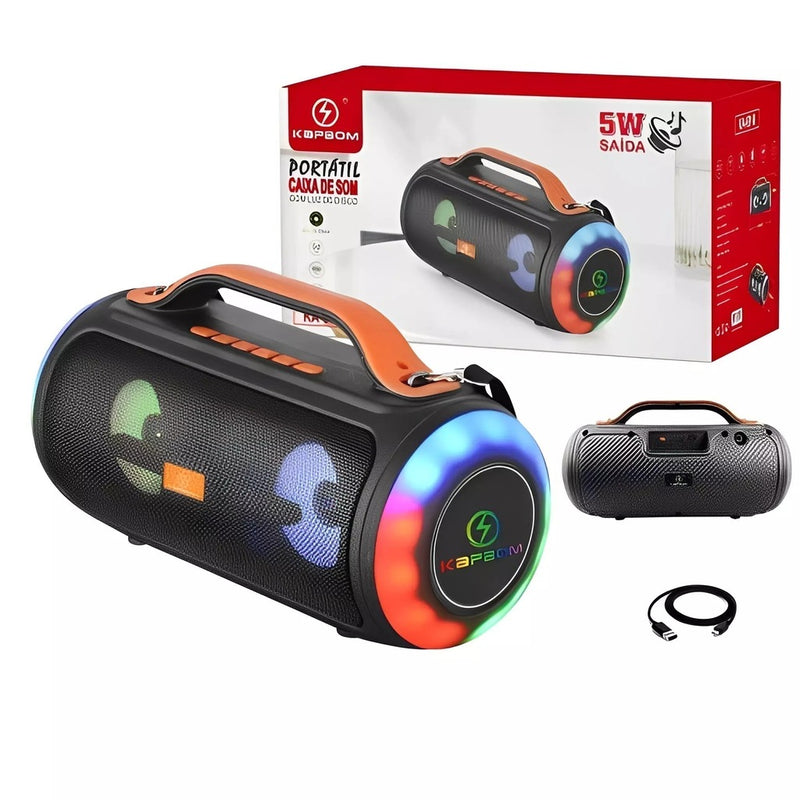 Caixa de Som Bluetooth com Luz de Disco 15W