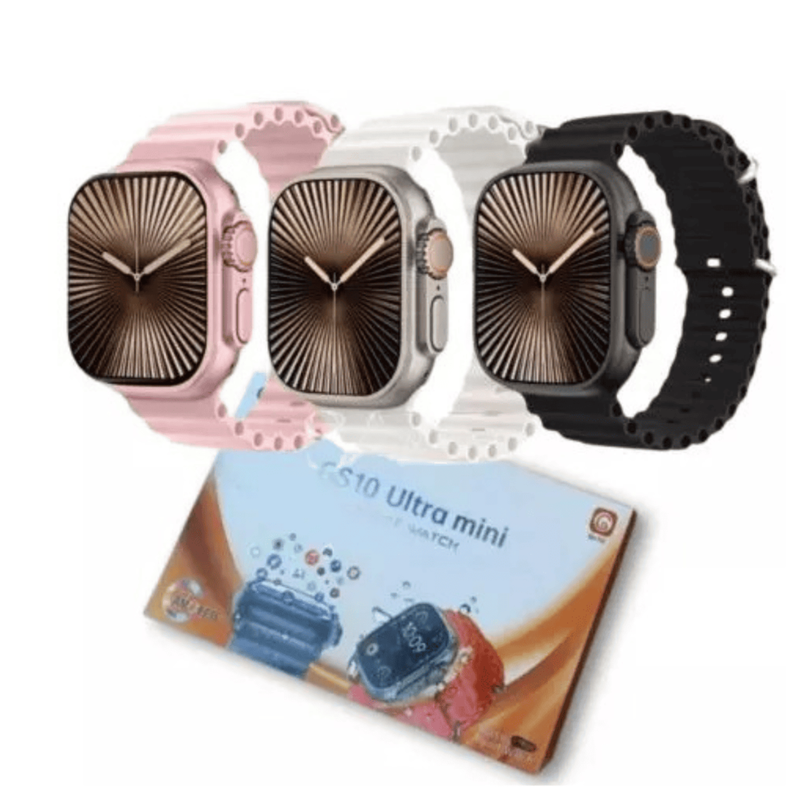 Smartwatch GS10 Ultra Mini Série 10 42mm Tela AMOLED com Pulseira Extra, Função ChatGPT, Atende Chamadas por Gesto, Monitoramento de Saúde, Compatível