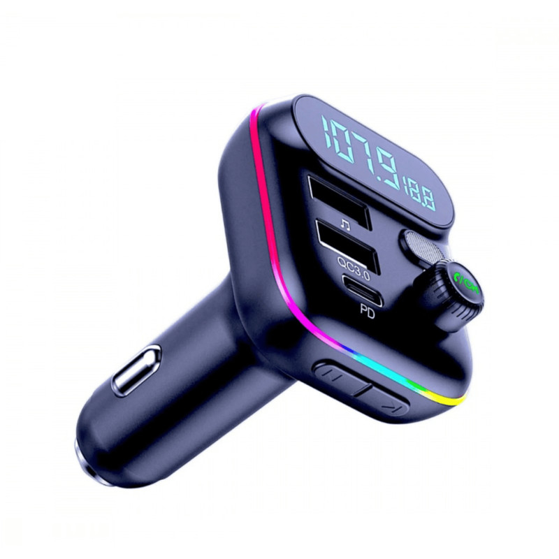 Carregador Transmissor Veicular com MP3 Player Bluetooth 5.1 RGB