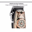 Máquina de Cortar Cabelo e Barba Kemei KM-2617 Profissional – Potência e Precisão para Seu Corte em Casa ou no Salão, 6 Pentes, LED Display, Bateria.