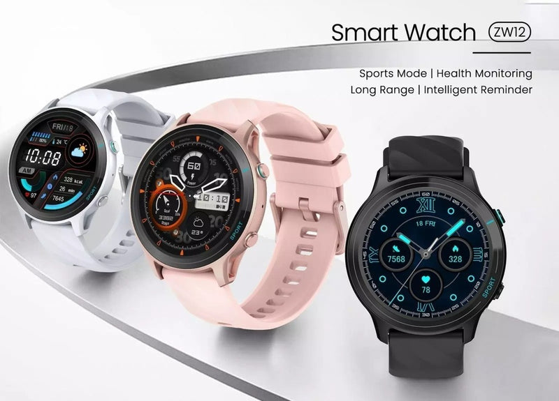 Smartwatch PEJE ZW12 Bluetooth 5.2 Tela 1.52” 360x360, IP68, Chamadas, 123 Modos Esporte, Saúde e GPS via App – Compatível Android e iOS