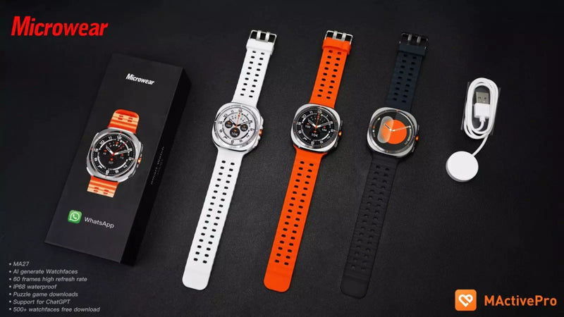 Smartwatch Microwear MA27 Ultra AMOLED – Chat GPT, GPS, NFC, 1GB Memória, 530mAh, Monitor de Saúde, Notificações, Compatível Android/iOS