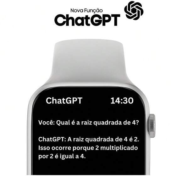 Smartwatch W99+ Plus 2ª Geração 45mm AMOLED, MicroOS 10, ChatGPT, GPS, NFC, Ligações, Música, Pulseira Extra