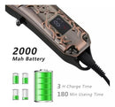 Máquina de Cortar Cabelo e Barba Kemei KM-2617 Profissional – Potência e Precisão para Seu Corte em Casa ou no Salão, 6 Pentes, LED Display, Bateria.
