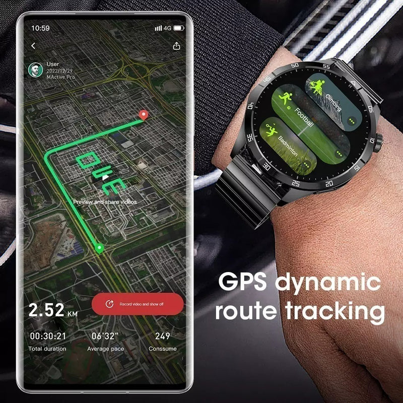 Smartwatch Microwear GT4 Max Preto: Tela AMOLED e Saúde