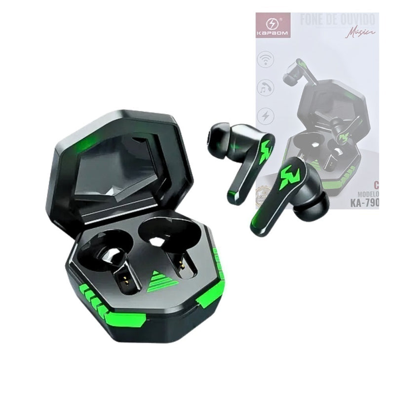 Fone de Ouvido Bluetooth Kapbom KA-790C – Case com Tela LED, Bateria Longa Duração, Bluetooth 5.4, Toque Sensível, Som Imersivo – Homologado Anatel