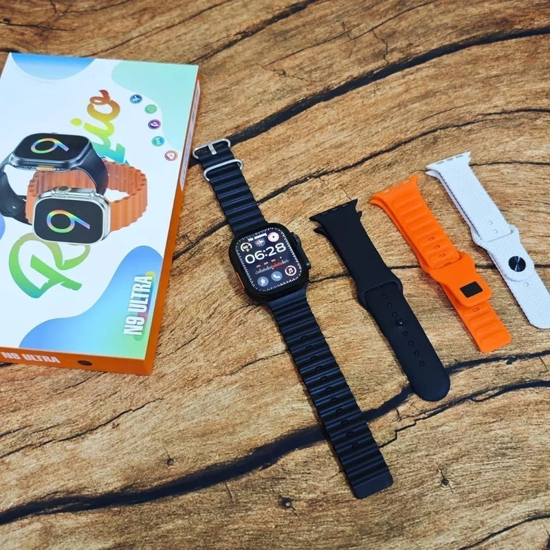 Smartwatch N9 Ultra 3 Série 10 49mm Tela Infinita 2.2" | NFC | Chamadas Bluetooth 5.0 | IP67 | Multi Esportivo + 4 Pulseiras Extras | Lançamento 2025