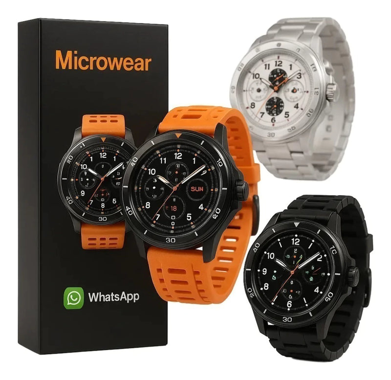 Smartwatch Microwear MA27 Ultra AMOLED – Chat GPT, GPS, NFC, 1GB Memória, 530mAh, Monitor de Saúde, Notificações, Compatível Android/iOS