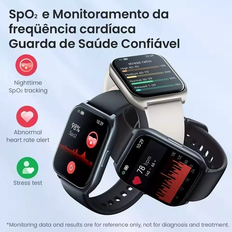 Smartwatch Haylou Watch 2 Pro Tela 1.85” HD | Bluetooth 5.3 | IP68 | 100 Modos de Esporte | Monitoramento Cardíaco, Sono, SpO₂, Estresse e Ciclo