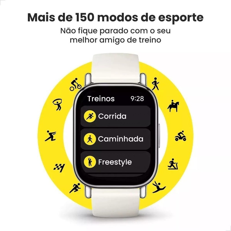 Smartwatch Xiaomi Redmi Watch 5 Lite AMOLED 1.96", GPS GNSS, 5ATM, Bluetooth, 150 Modos, 18 Dias de Bateria, Chamadas, Preto/Dourado – Versão Global