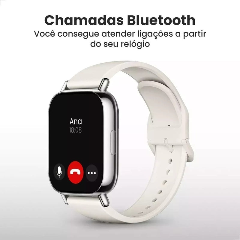 Smartwatch Xiaomi Redmi Watch 5 Lite AMOLED 1.96", GPS GNSS, 5ATM, Bluetooth, 150 Modos, 18 Dias de Bateria, Chamadas, Preto/Dourado – Versão Global