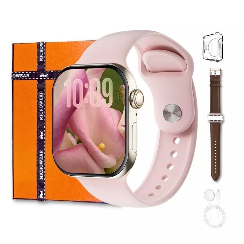 Smartwatch W11 Pro Mini Série 11 AMOLED 2,02” | Dual Core Ultra | WhatsApp Integrado | Chamadas Bluetooth | IA no Pulso | IP68 | Envio Rápido