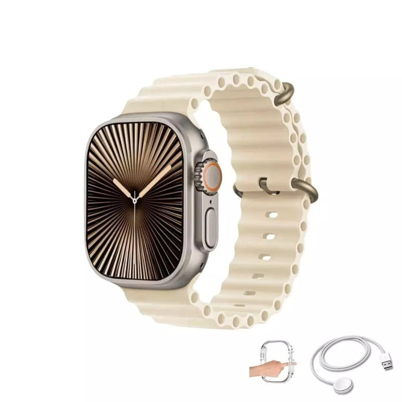 Smartwatch Microwear Ultra 4 Pro U4 Série 10 com I.A. ChatGPT, 49mm, 3ATM, 1GB RAM. Design premium, esportes, saúde e chamadas no seu pulso.