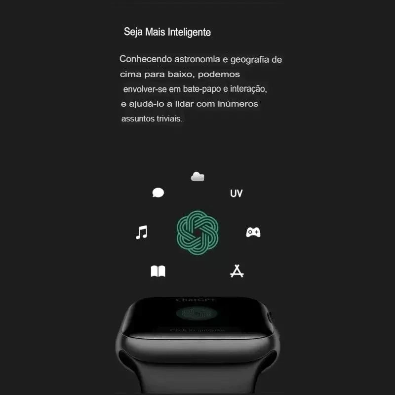 Smartwatch Microwear W10 Mini Pro 42mm 2ª Geração com Tela AMOLED, ChatGPT, NFC, Chamadas, 2GB Memória Interna e Pulseira Silicone – Compatível Androi